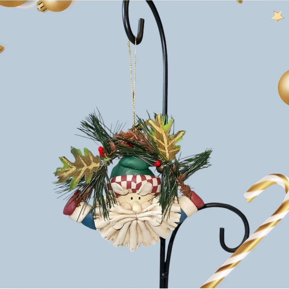 Pier 1 Vintage Santa Clay Ornament